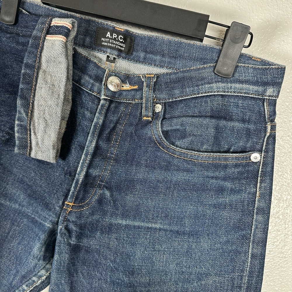 A.P.C. Petit Standard Jeans Mens 28x31 Raw Selvedge Button‎ Fly Slim Dark Wash
